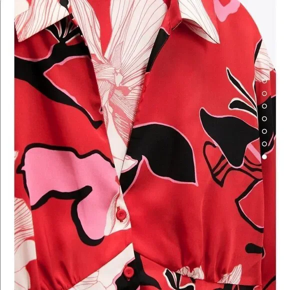 Zara floral print cropped shirt - Picture 6 of 6